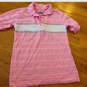 Vintage Cheetahs Pink Striped Kids Polo Shirt size 14